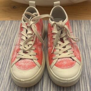 Ecco Pink and White Street Ace Sneakers 4-4.5/ 35